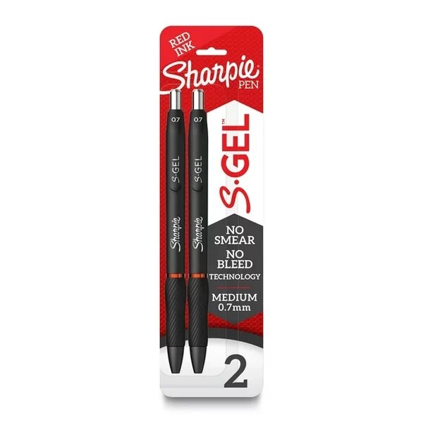 Sharpie S-Gel 7mm Red 2Pk